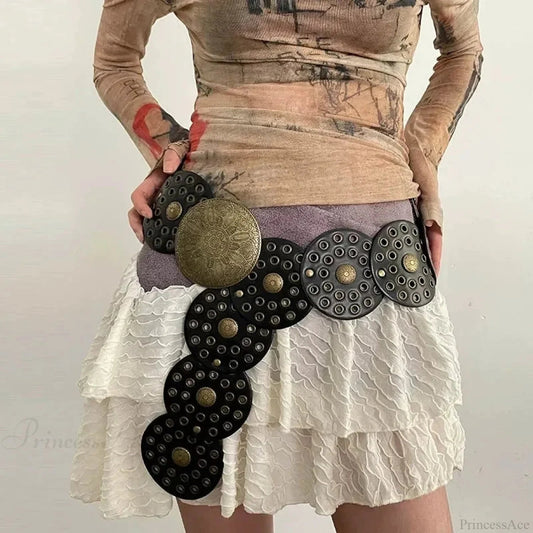 Western Mysterious Cowhand Broad Rivet Strap