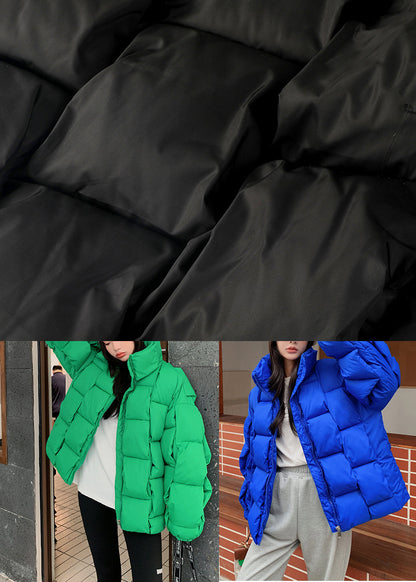Boutique Blue Oversized Pockets Fine Cotton Filled Puffer Jacket Winter