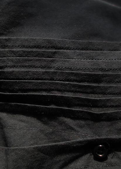Simple Black Crane Tops Lapel Cinched Oversized Spring Blouse