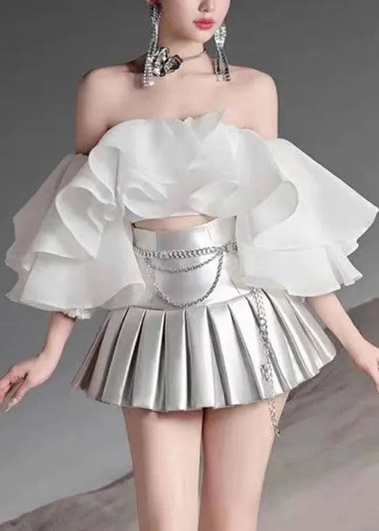 One Shoulder Top and Skirt Set for Summer