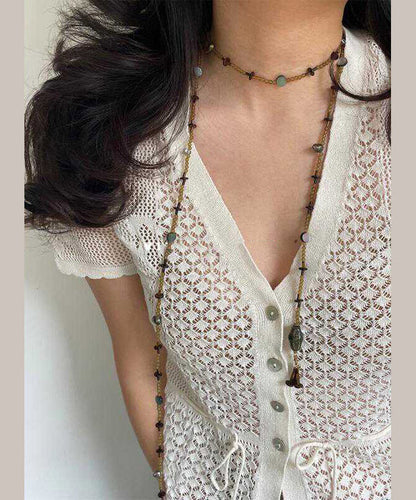 Gold Sterling Silver Overgild Beading Necklace