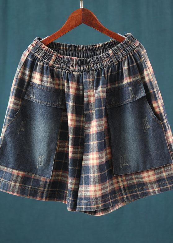 Comfy Blue Pink Hot Pants High Waist Summer Denim Pants