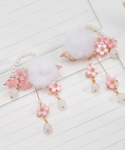 Colorblock Copper Pearl Mink Hair Tassel Hairpin
