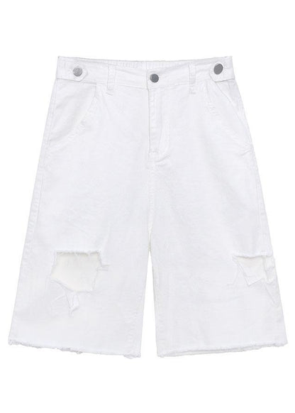 Black High Waist Hole Shorts Pants