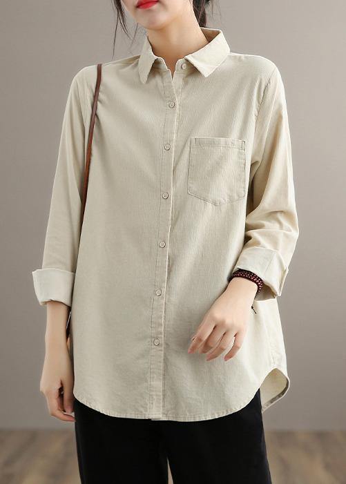 Lapel Pockets Spring Tops Blouses Inspiration Nude Blouses