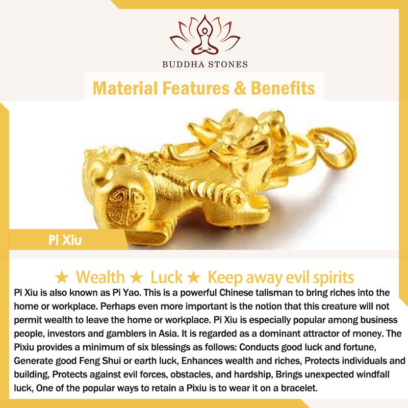 Fengshui Golden Red Agate Pixiu Wealth Luck Bracelet