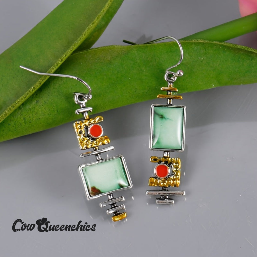 Geometric Drop Hook Earrings