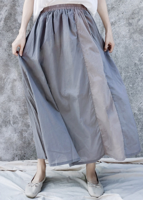 Elastic Waist Pockets Cotton a Line Skirts Summer