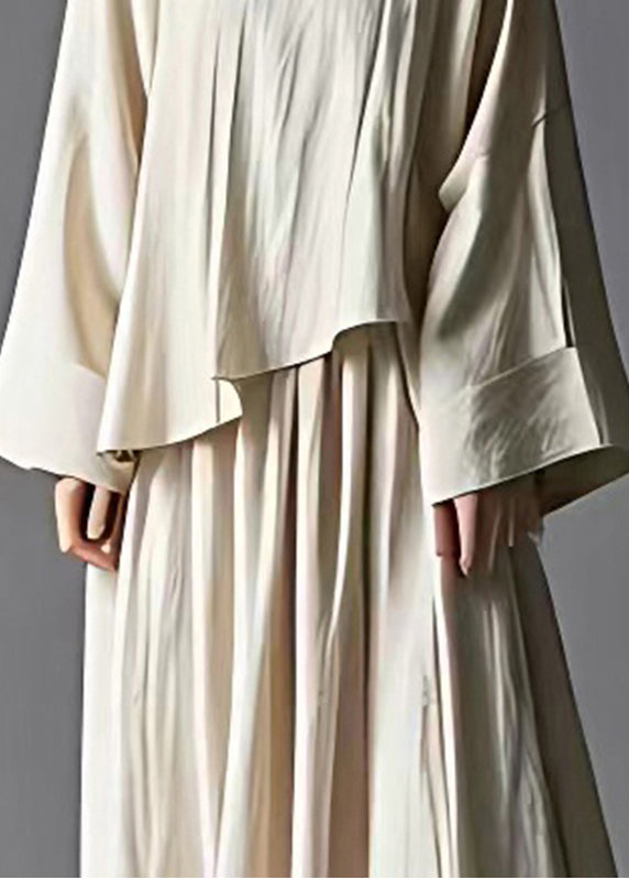 Oversized Asymmetrical Design Linen Two Pieces Set Summer