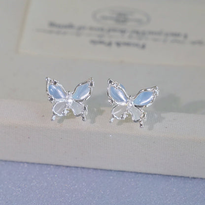 Blue Butterfly Stud Earrings