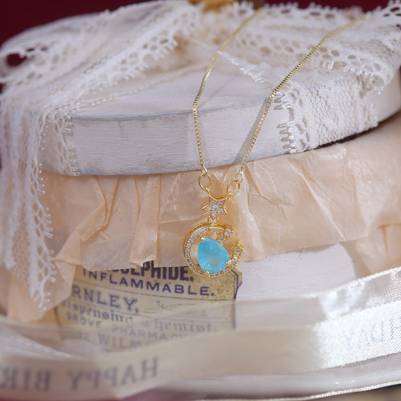 Miley Blue Gem Necklace