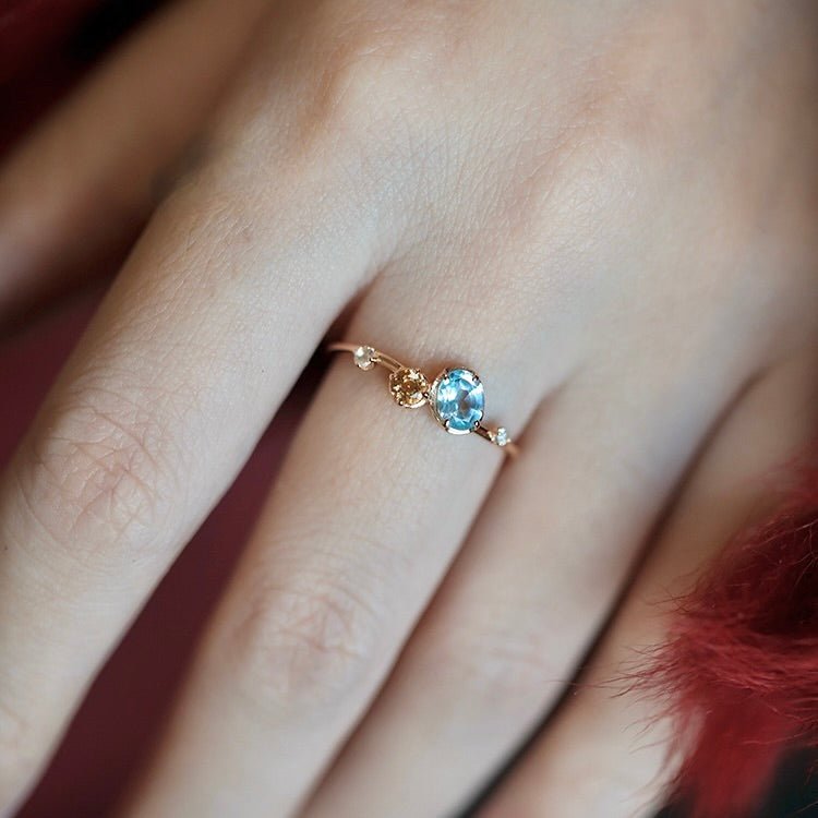 [] Blue Starlit Ring
