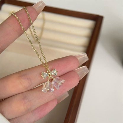 Bow and Bell Necklace