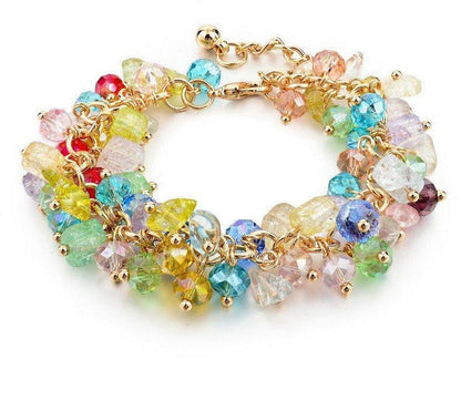 Amethyst Charm Bracelet With Crystal Stones