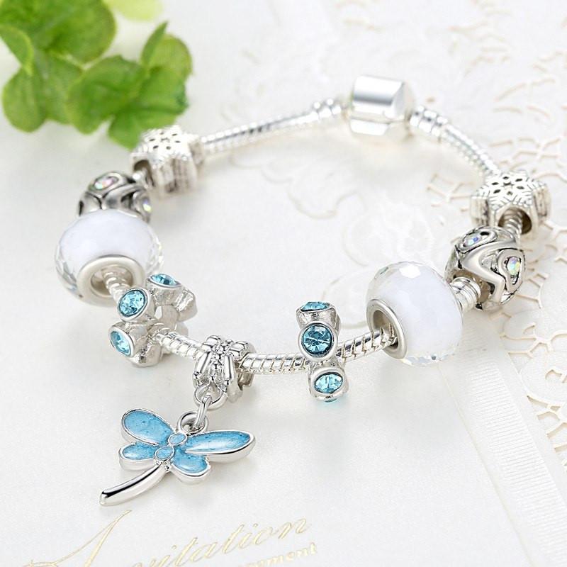 Blue Dragonfly Charm Bracelet