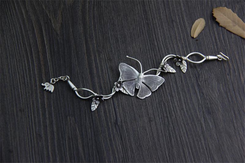 Style Butterfly Thai Silver Bracelet