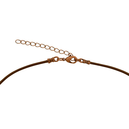 Dragonweave Heart Circle Charm Necklace and Earring Set, Antique Copper Brown Leather Choker and Leverback Earrings
