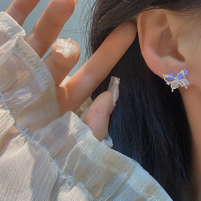 Blue Butterfly Stud Earrings