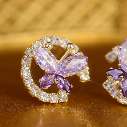 Lilac Butterfly Stud Earrings