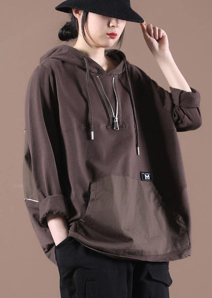 Club Chocolate Zippered Pullover