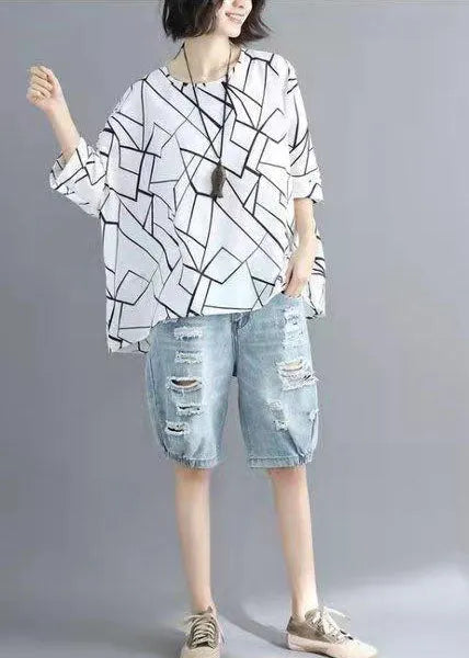 French Black Letter O-neck Loose Spring Shirts