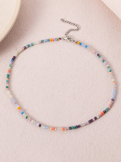Beaded Multi-colored Dainty Necklace Necklaces Accessories