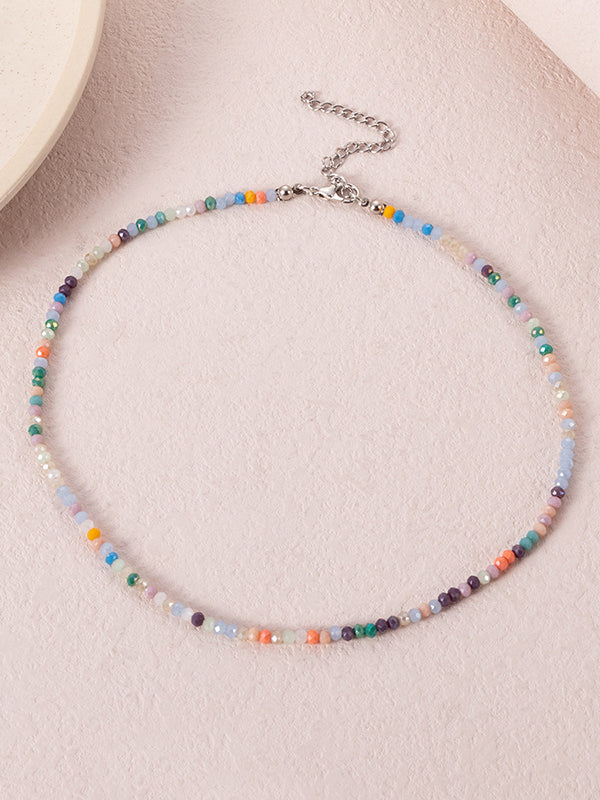 Beaded Multi-colored Dainty Necklace Necklaces Accessories