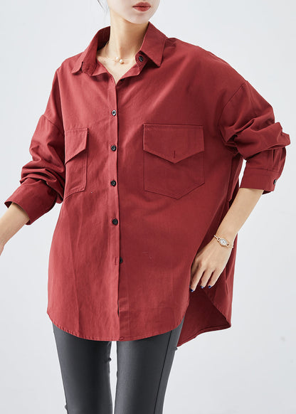 Mulberry Oversized Pockets Cotton Shirt Fall