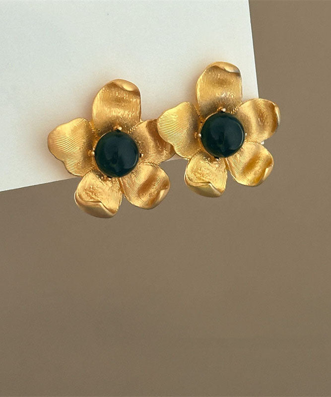Boutique Gold Sterling Silver Overgild Resin Stud Earrings