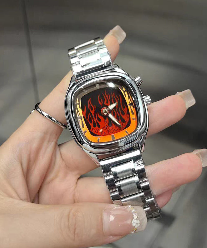 Stylish Red Stainless Steel Dynamic Flame Watches