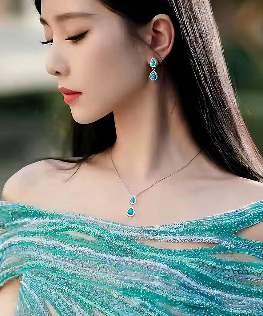 Stylish Double-layer Fine Turquoise Lariat Necklace