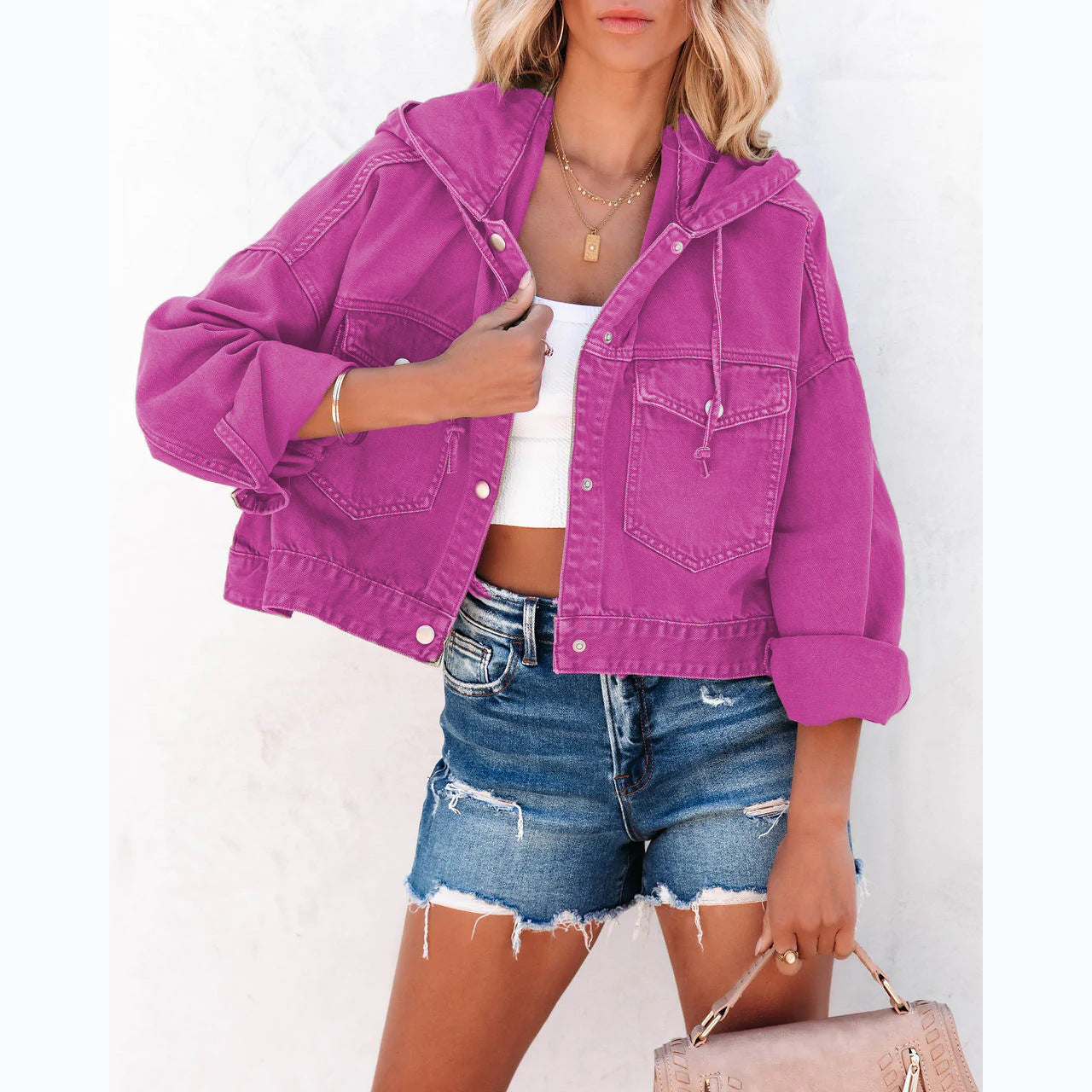 Denim Coat Autumn Winter Street Hipster Hoodie With Drawstrings Baggy Coat