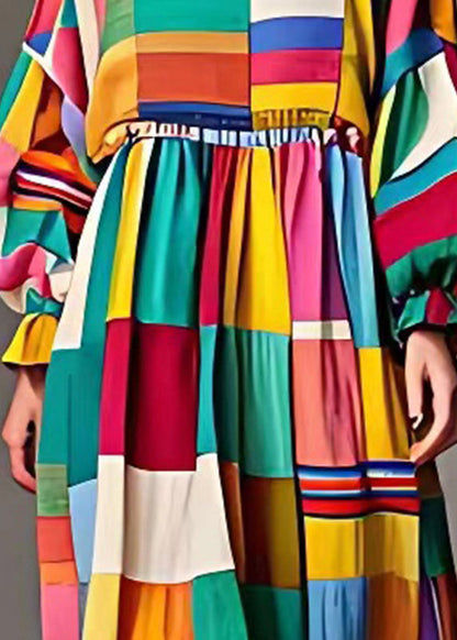 Diy Rainbow Cinched Striped Cotton Dress Fall