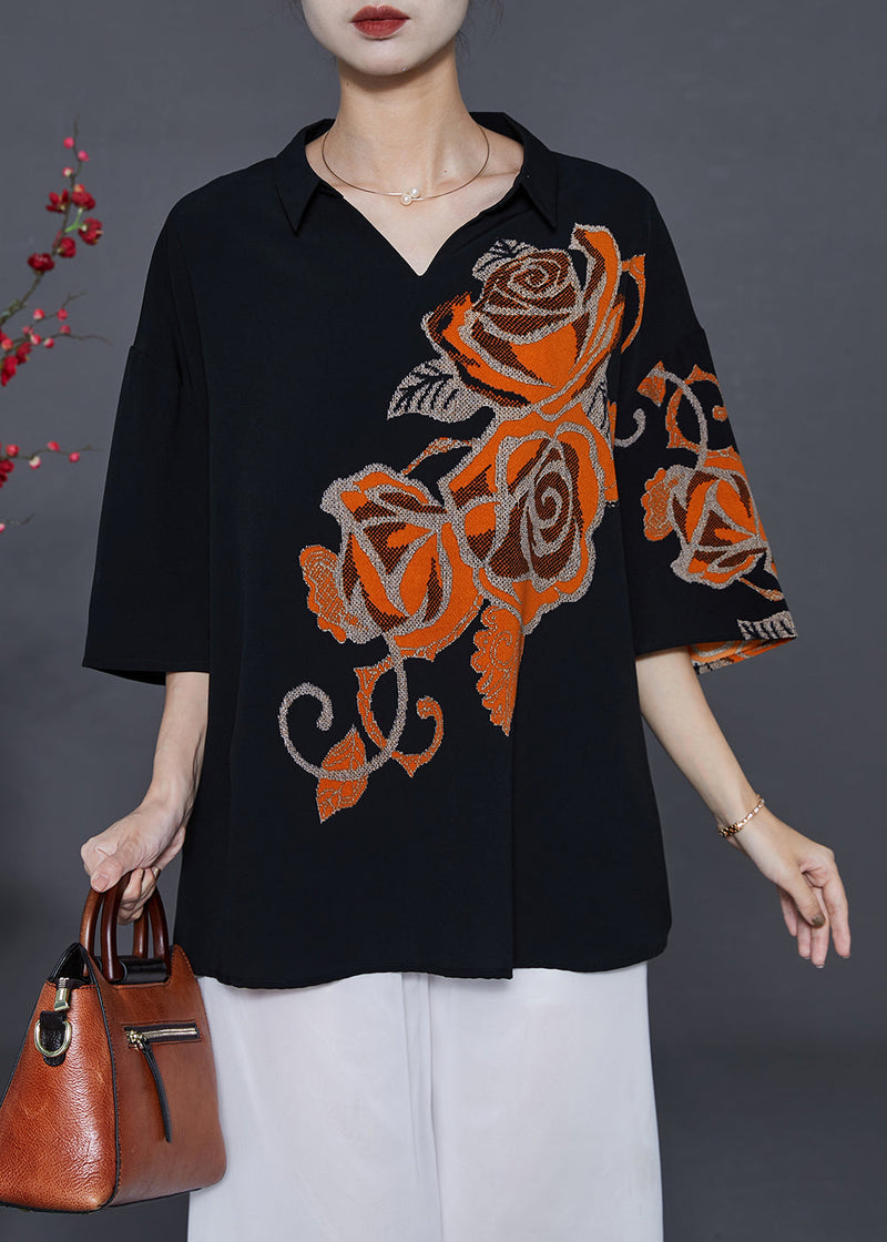 French Black Embroideried Oversized Cotton Tanks Summer