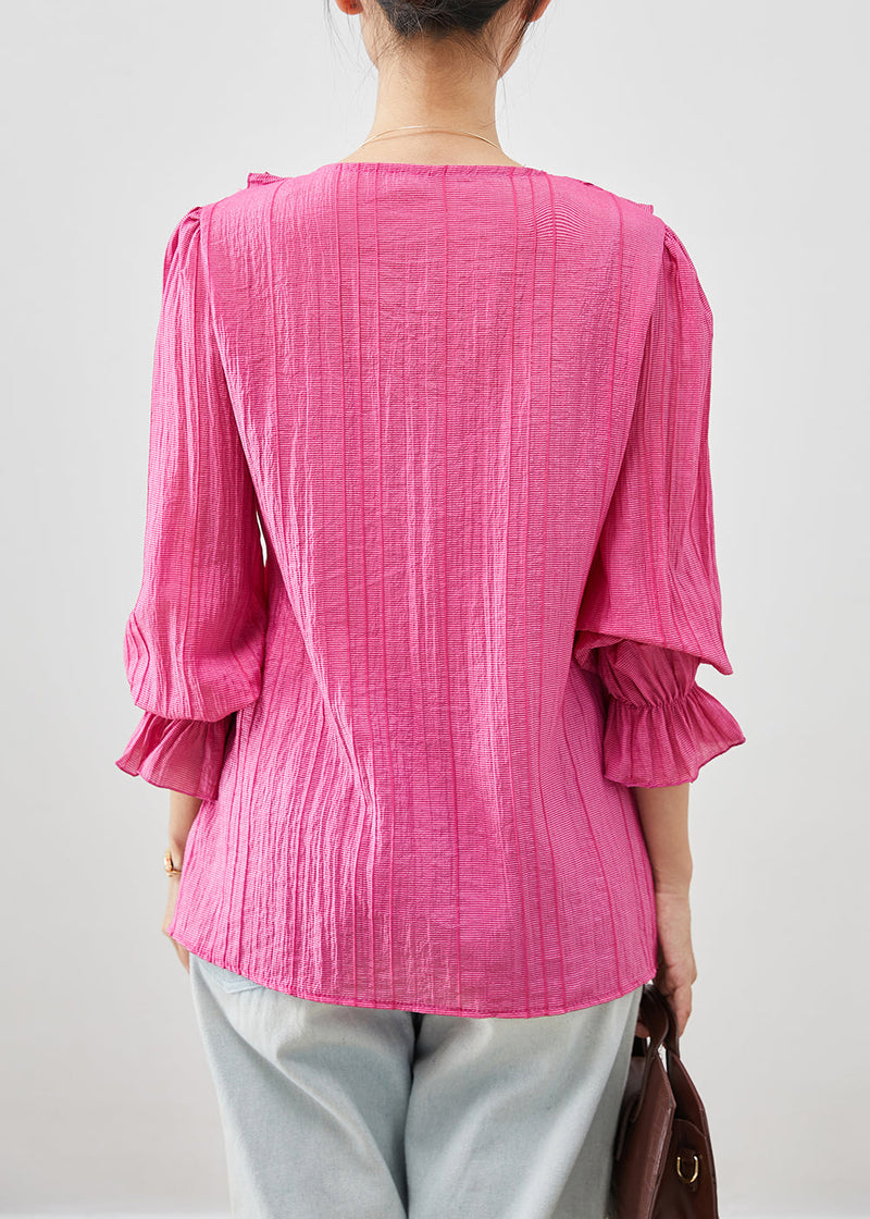 Rose Square Collar Ruffled Cotton Shirt Tops Fall