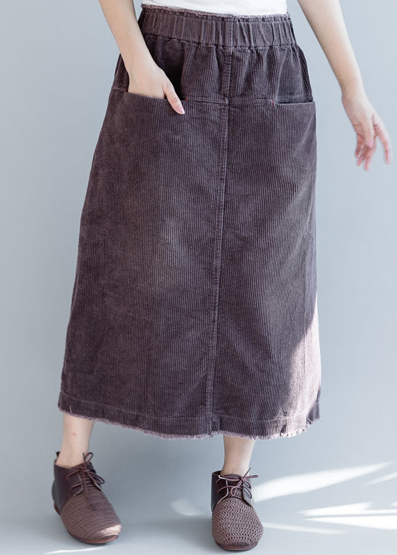 Purple Pockets Corduroy Skirt Spring