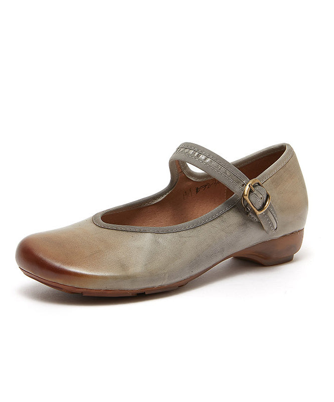 Handmade Grey Cowhide Leather Shoes