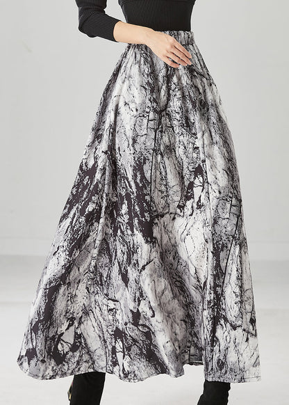 Tie Dye Cotton a Line Skirt Winter