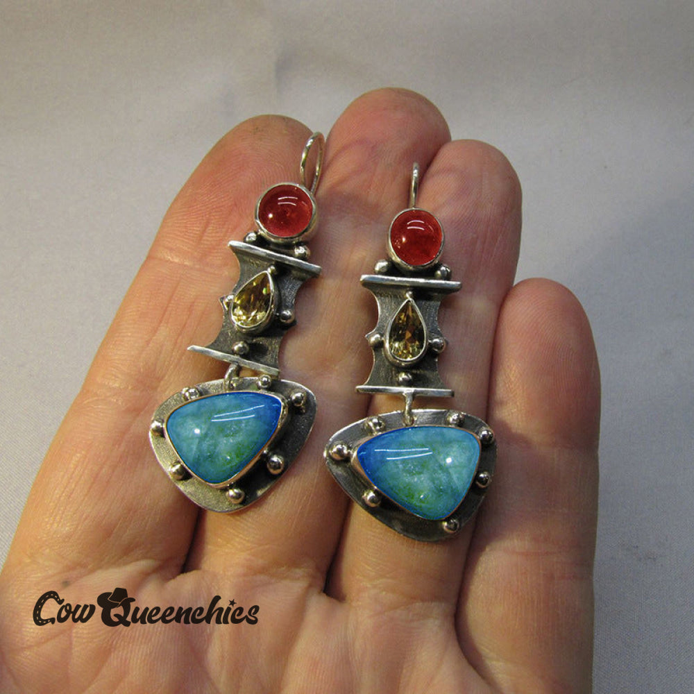 Water Drop Blue Zircon Earrings