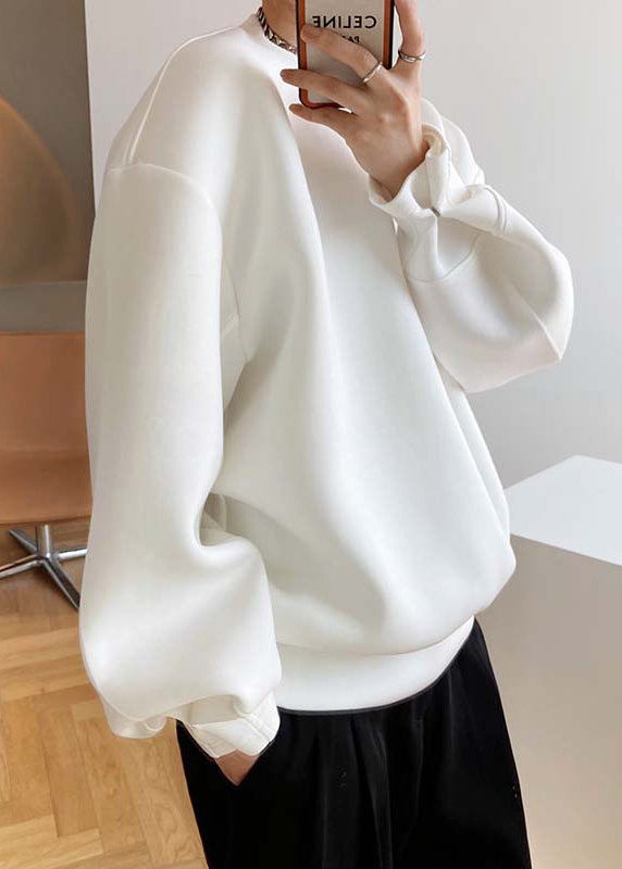 Blue O Neck Patchwork Cotton Sweatshirts Top Fall