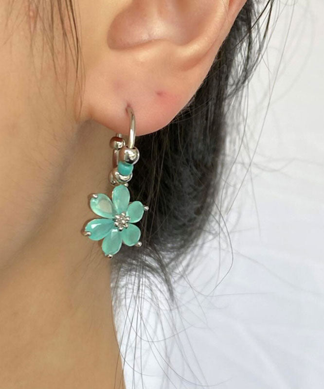 Modern Blue Stainless Steel Hoop Earrings