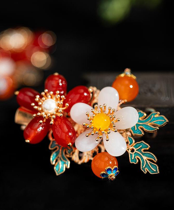 Colorblock Alloy Pearl Colored Glaze a Pair Hairpin