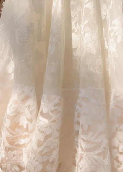 Beige High Waist Lace Skirts Summer