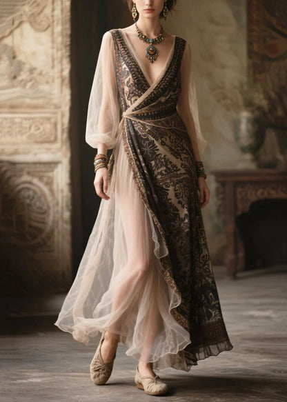 Unique Black Asymmetrical Patchwork Chiffon Tunic Dresses Summer