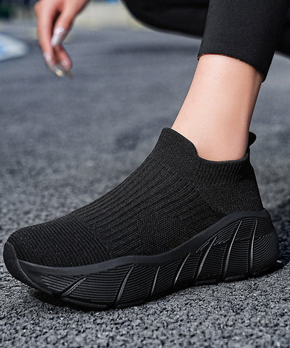 Orange Elastic Fabric Platform Sport Shoes for