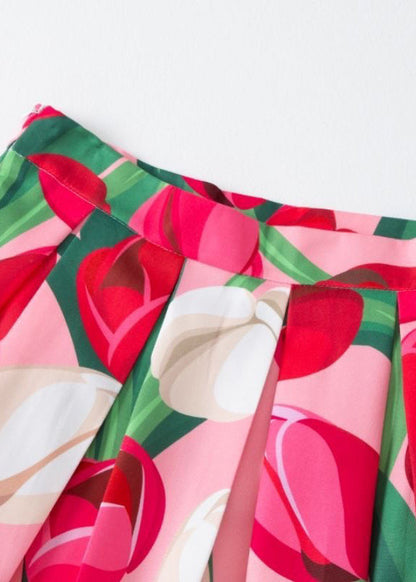 Stylish Rainbow Print High Waist Maxi Skirts