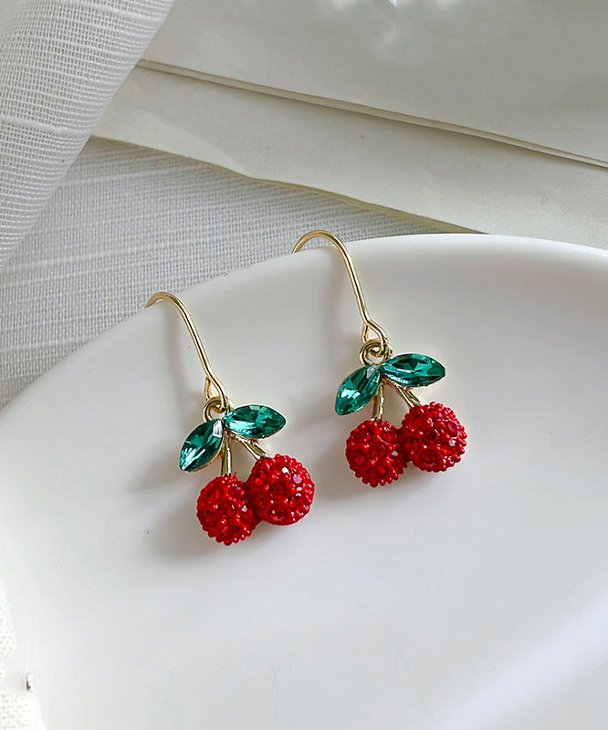 Gold Copper Overgild Cherry Drop Earrings