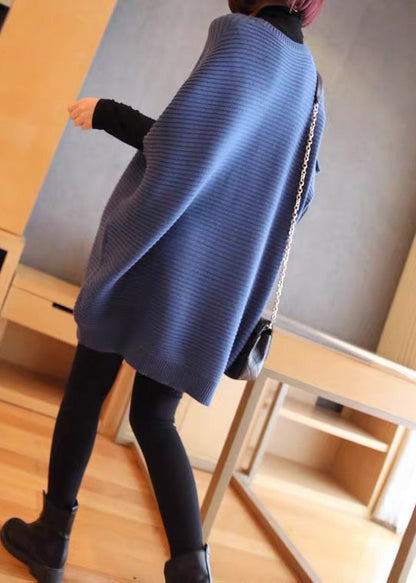 French Light Green O-neck Patchwork Fall Knit Knit Vest