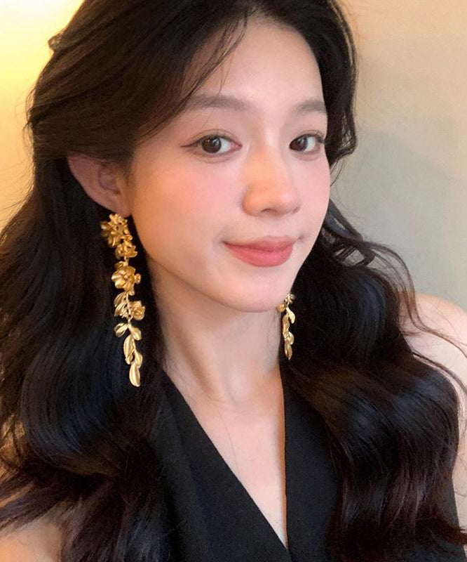 New Gold Copper Overgild Tassel Drop Earrings