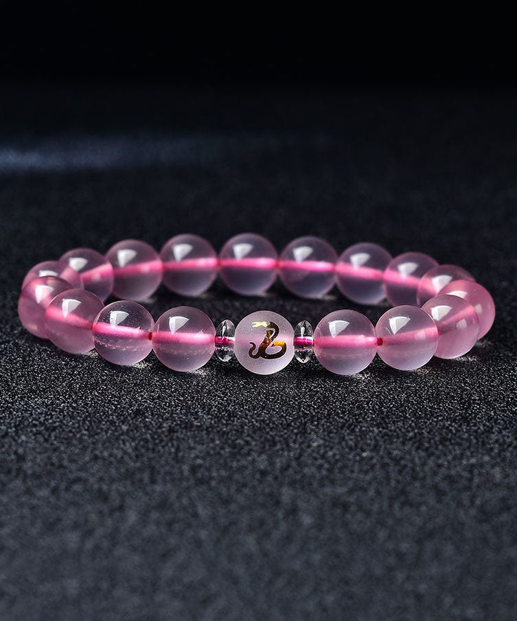Pink Crystal the Twelve Chinese Zodiac Signs Bracelet